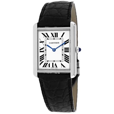 cartier mens black watch|cartier square watch men.